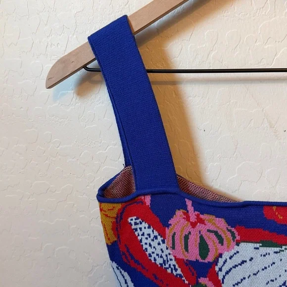 NWT Farm Rio Fruit Salad Knit Midi Sleeveless Sweater Dress XS - Picture 7 of 8